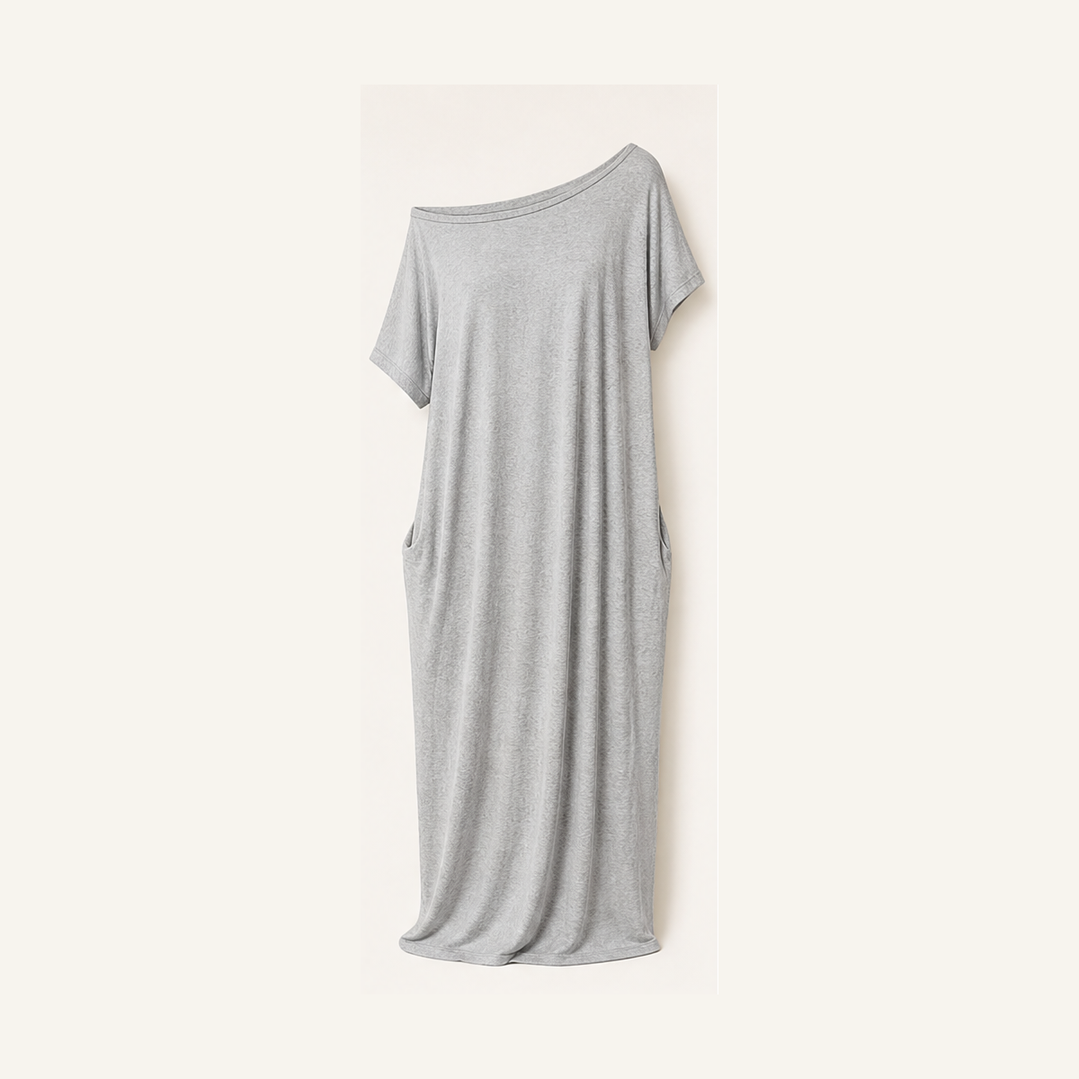 Heather Gray women off-shoulder pocket maxi T-shirt dress size M