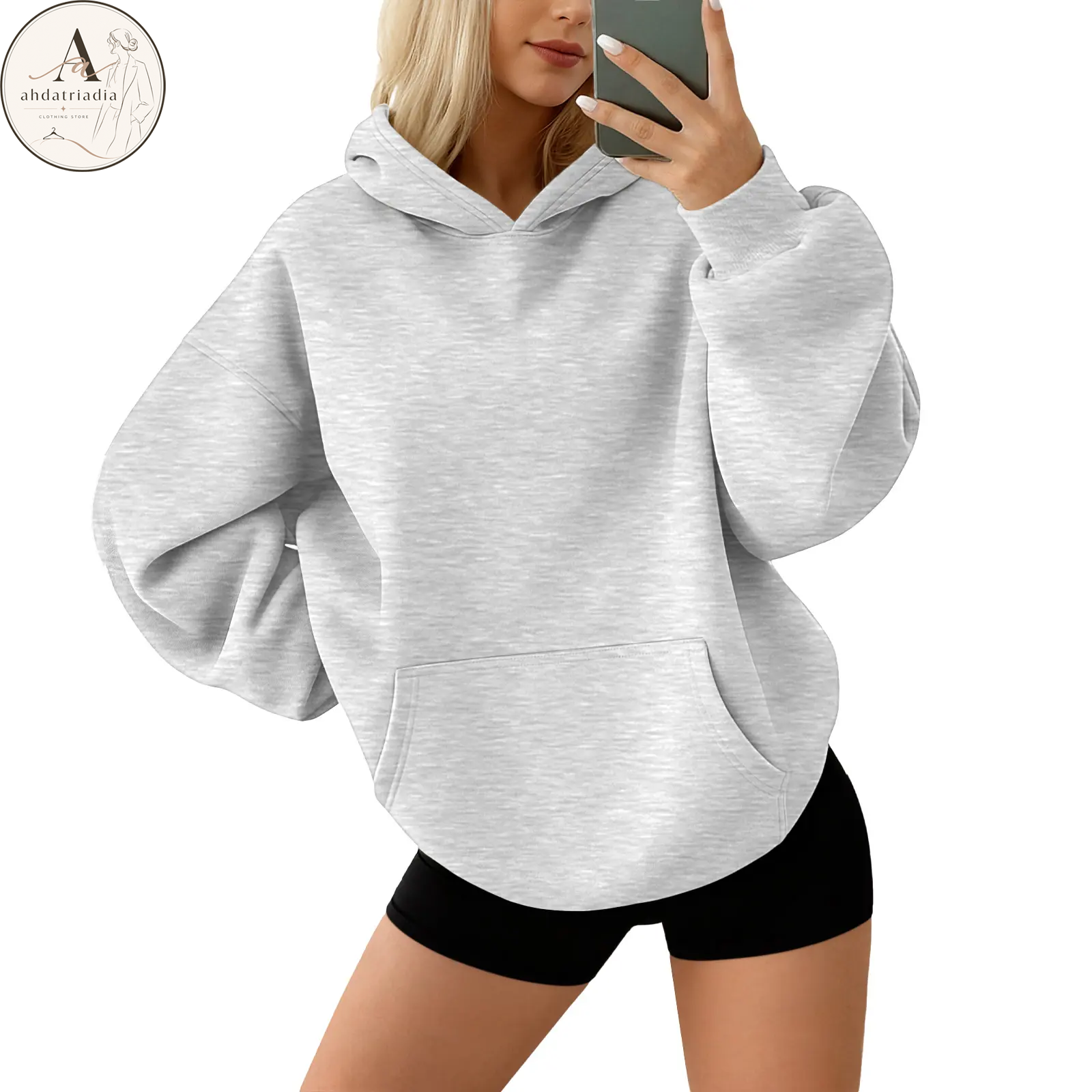 Women's oversized fleece hoodie with pockets