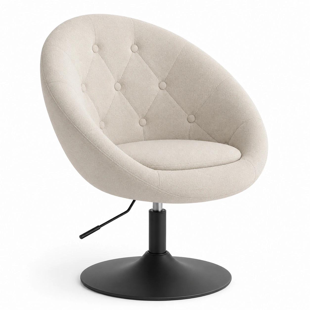 Sillon giratorio con reposabrazos color beige
