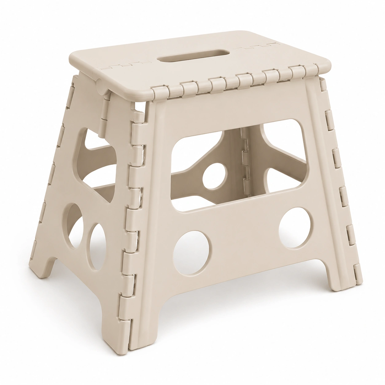 Banco plegable de plástico color beige