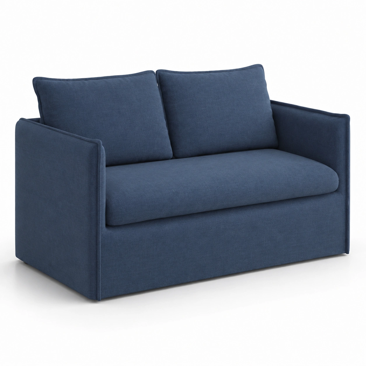 sofa biplaza de tela azul