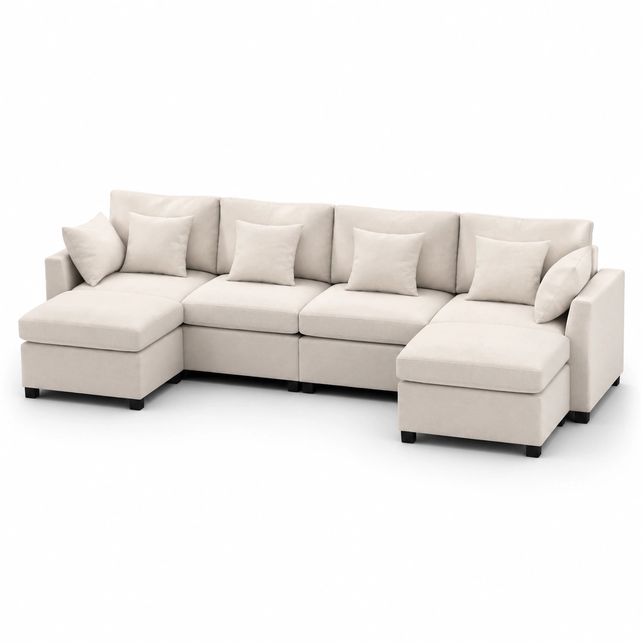 conjunto de sofa blanco hueso