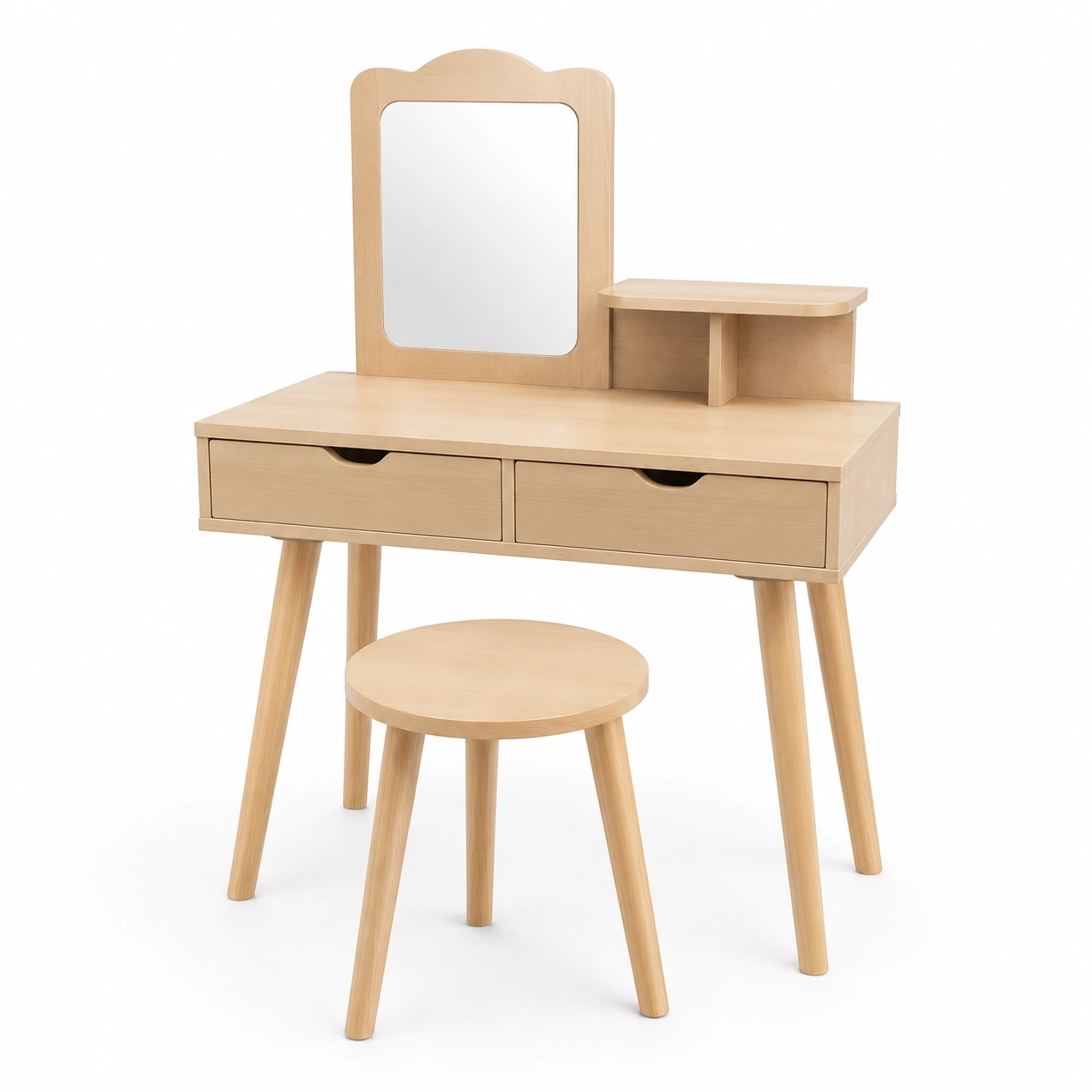 Conjunto de tocador infantil color madera natural