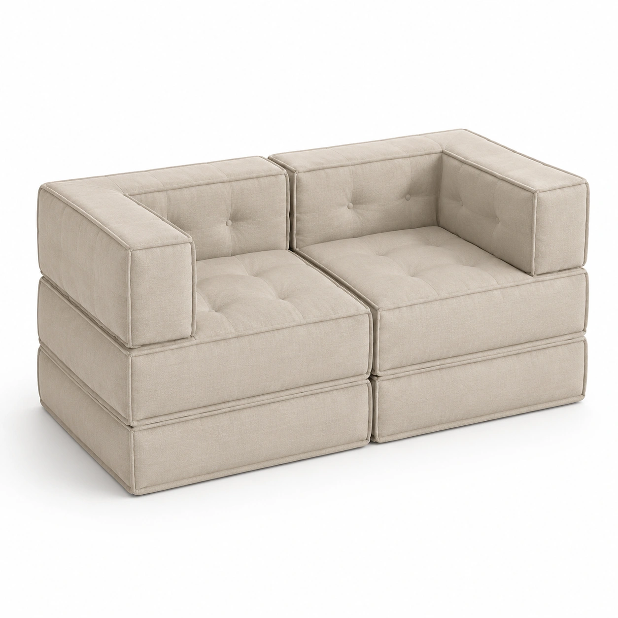 sofa modular biplaza blanco hueso