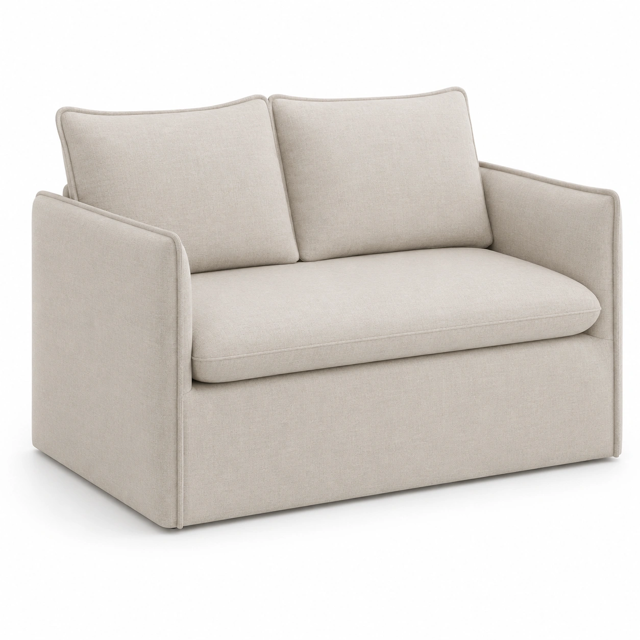 sofa biplaza de tela blanco hueso