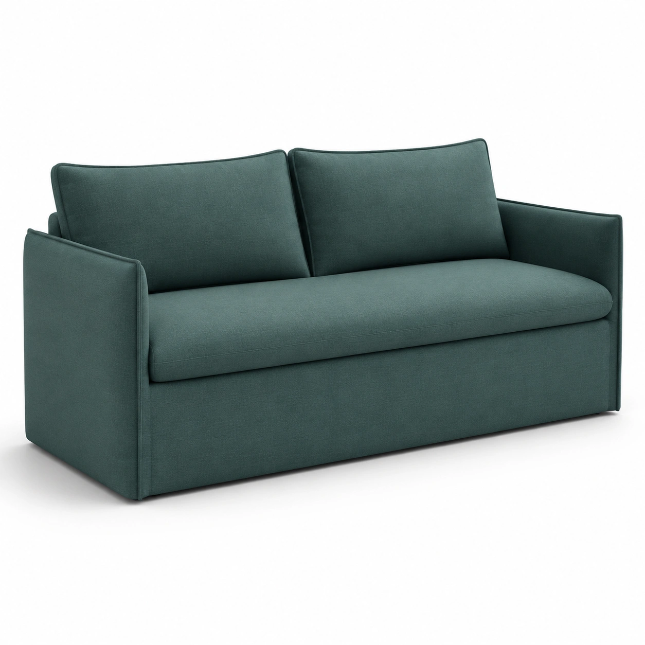sofa biplaza de tela verde
