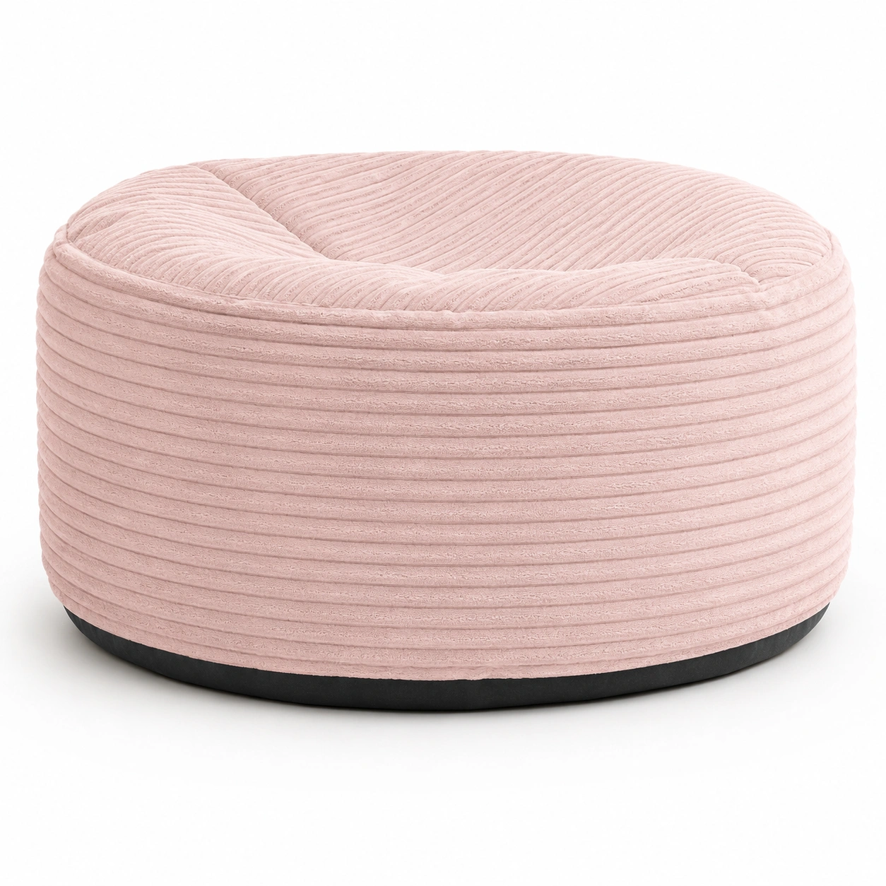 Sillon redondo tipo puf de pana rosa