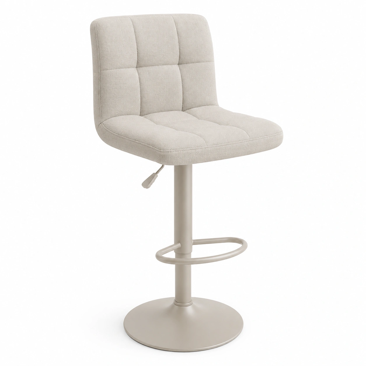 Taburete de bar ajustable color marfil individual