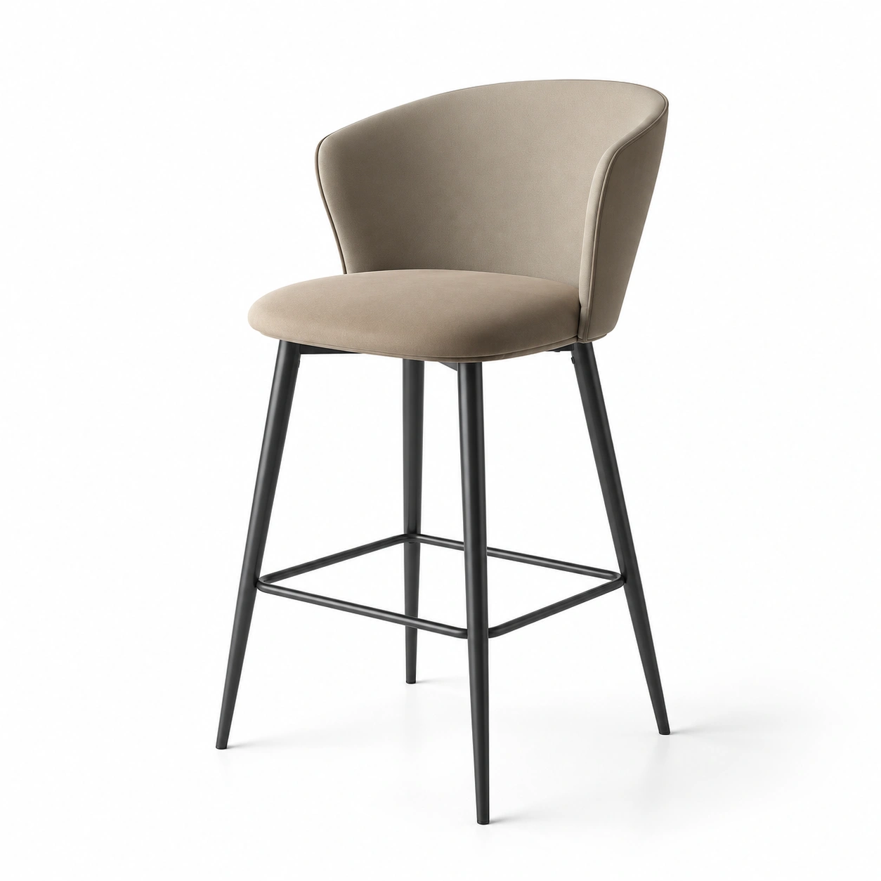 Taburete de bar tapizado beige