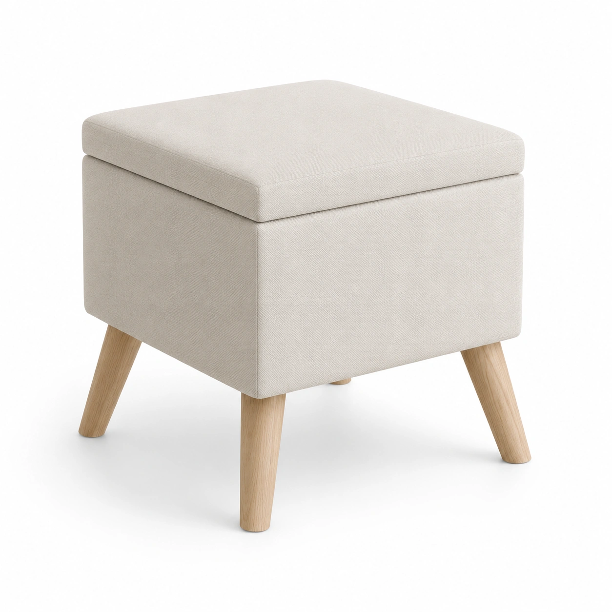 Puf de almacenamiento beige
