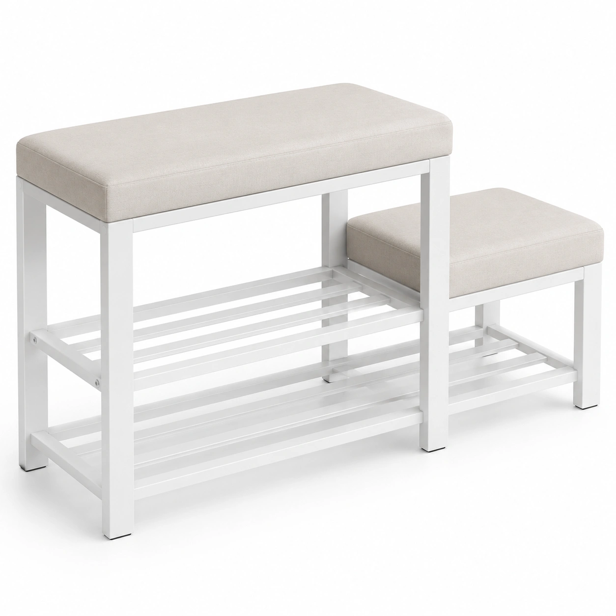 Conjunto de banco zapatero metalico blanco
