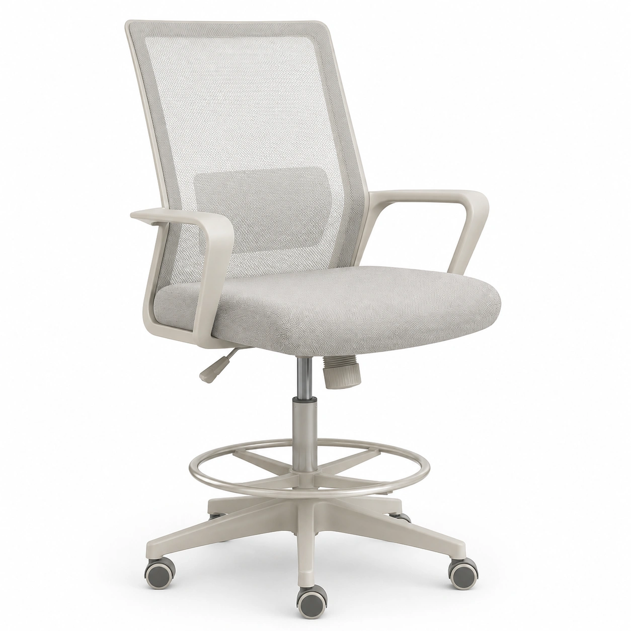 Silla de oficina de malla color marfil