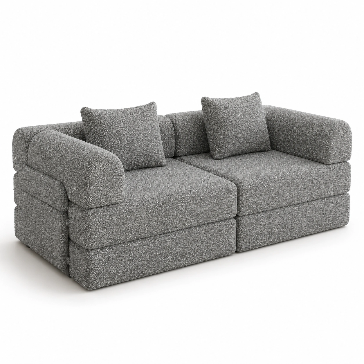 Sofa modular tapizado color gris