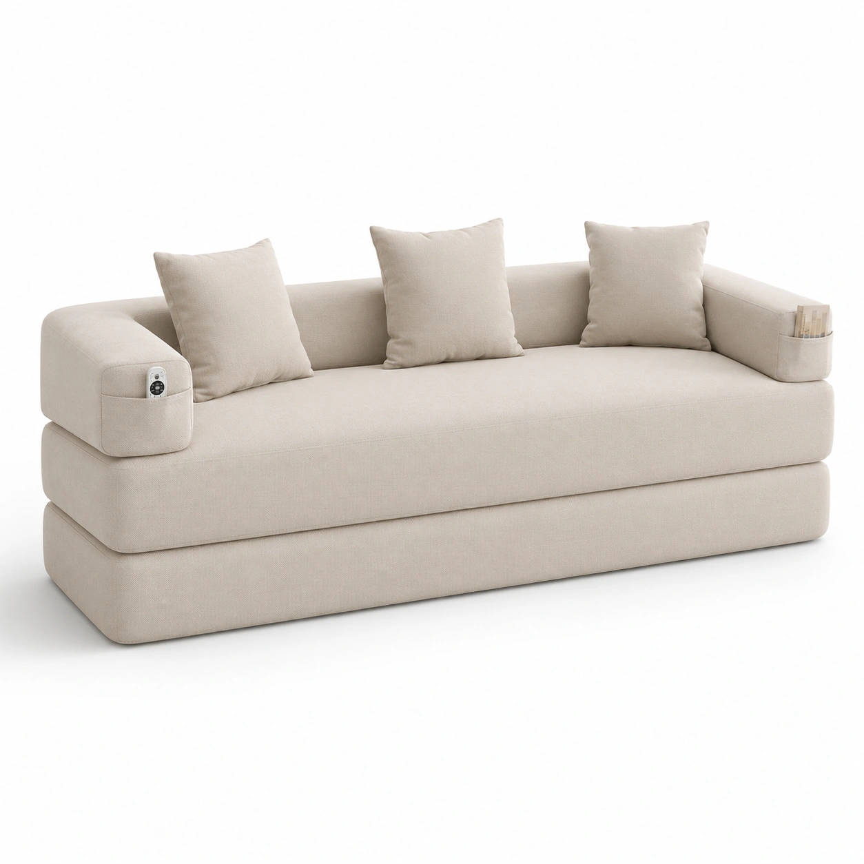 Sofa cama multifuncional color beige