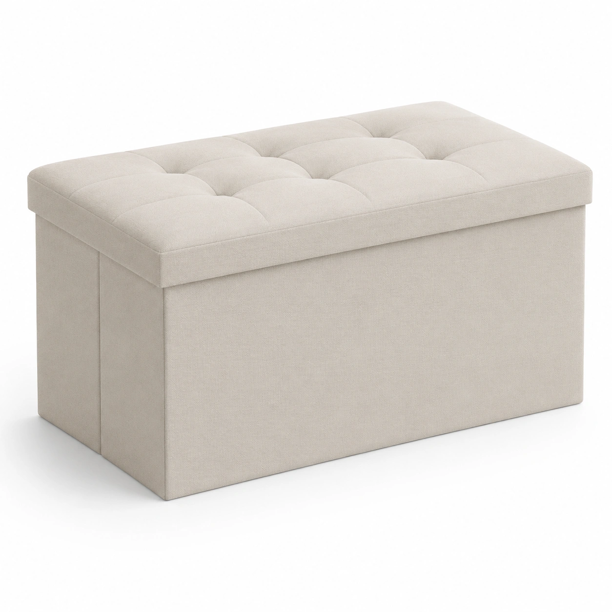 Banco largo con almacenaje beige