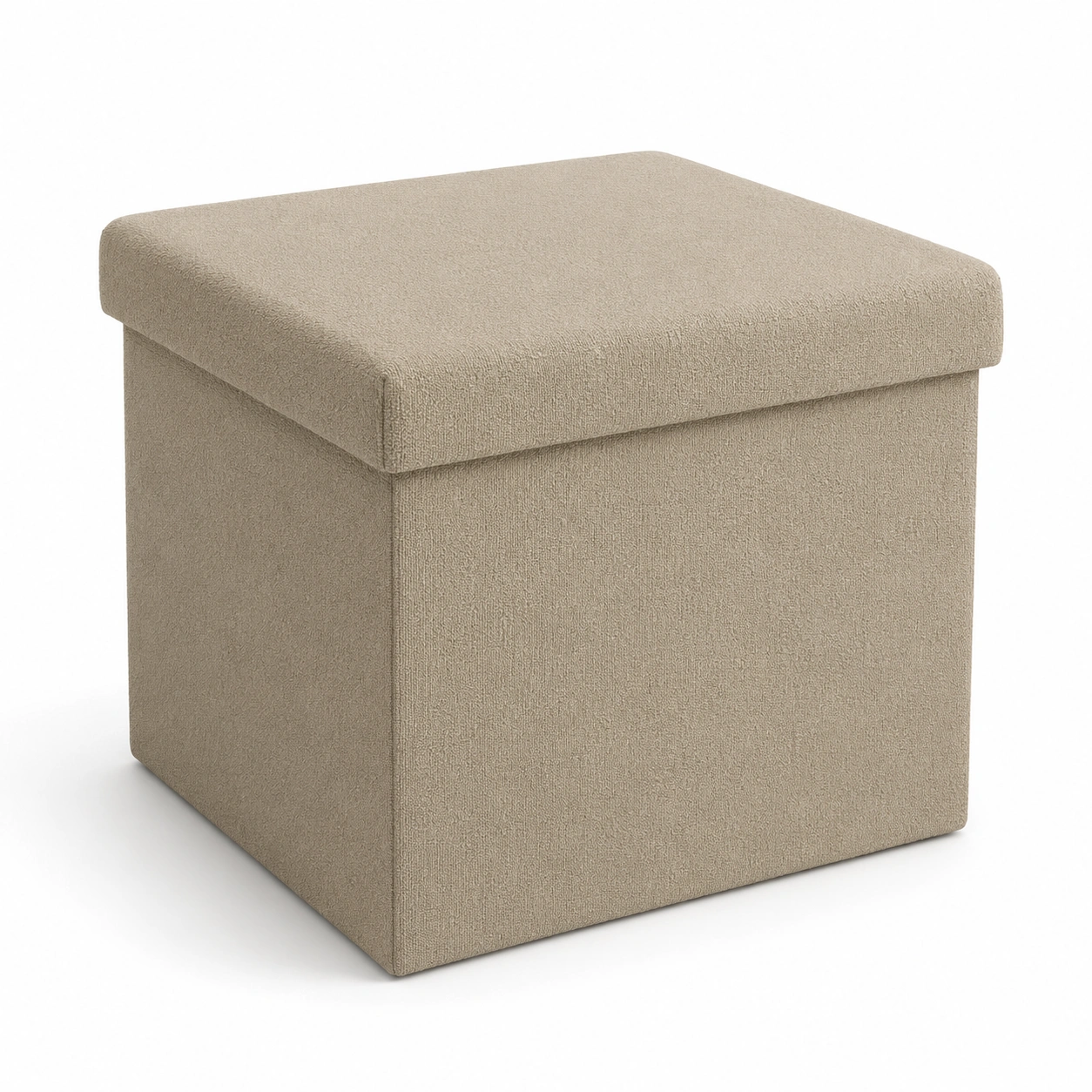 Puf cuadrado con almacenaje beige
