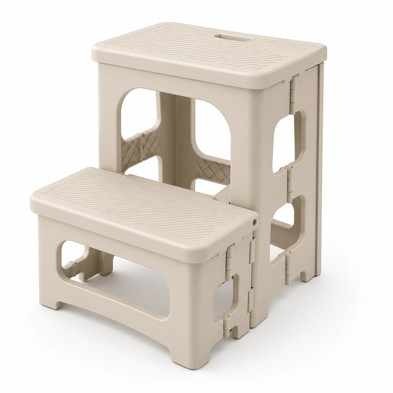 Escalon plegable de dos niveles color beige