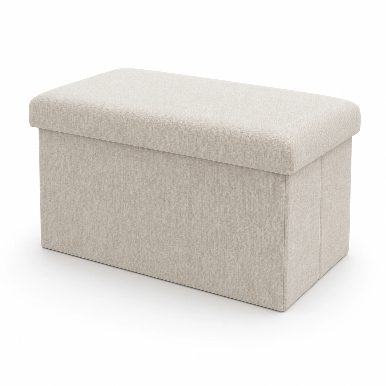Banco de almacenamiento rectangular beige