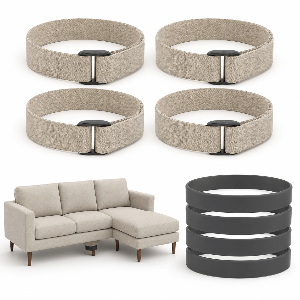 Juego de 4 correas antideslizantes para muebles