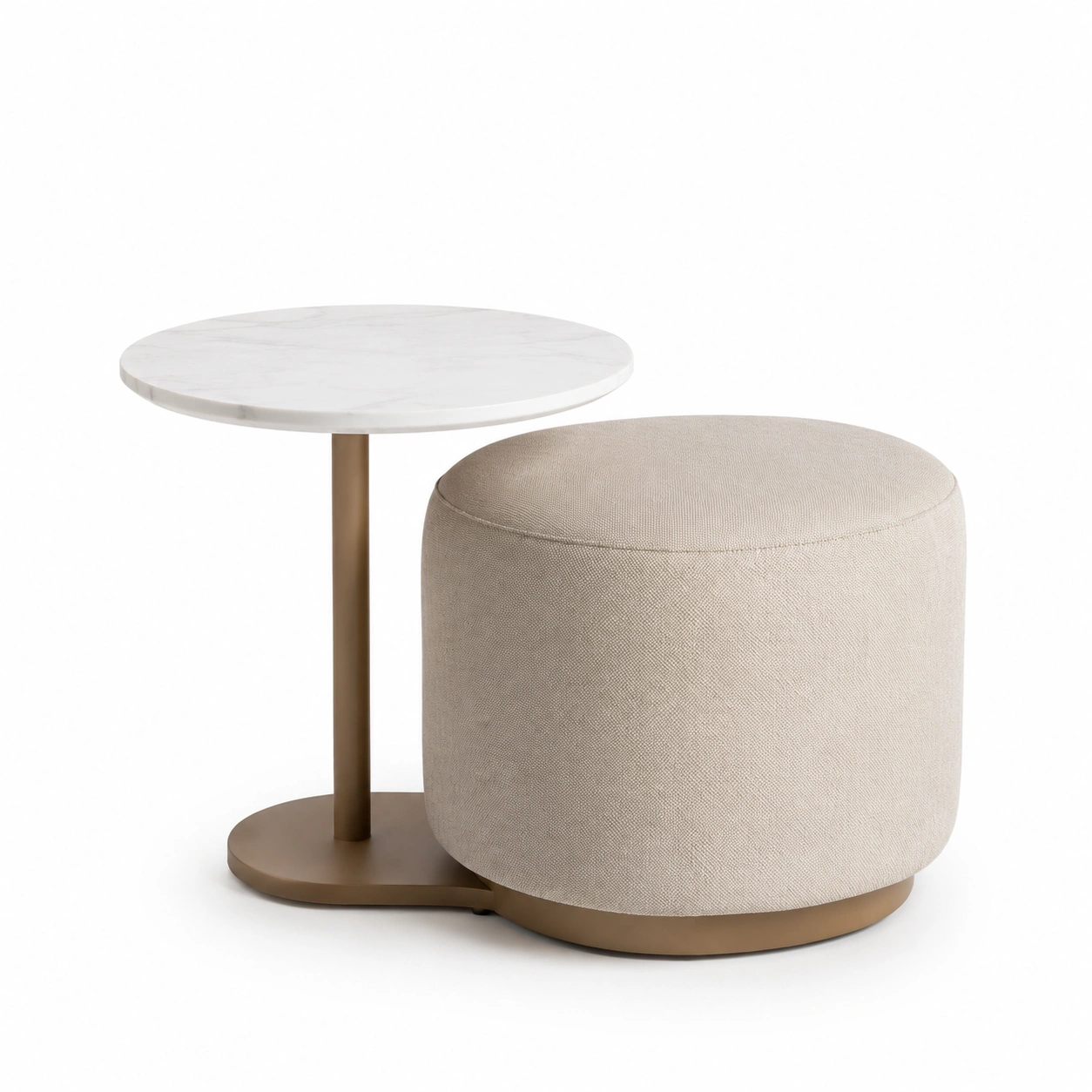Conjunto de puff con mesa lateral