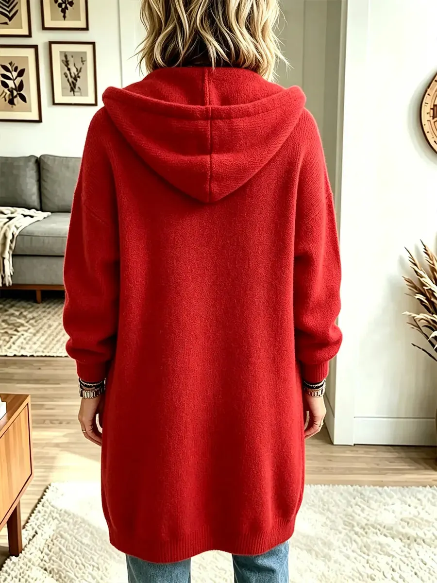 Damen Langarm-Sweatshirt mit Kapuze, lässig und locker geschnitten