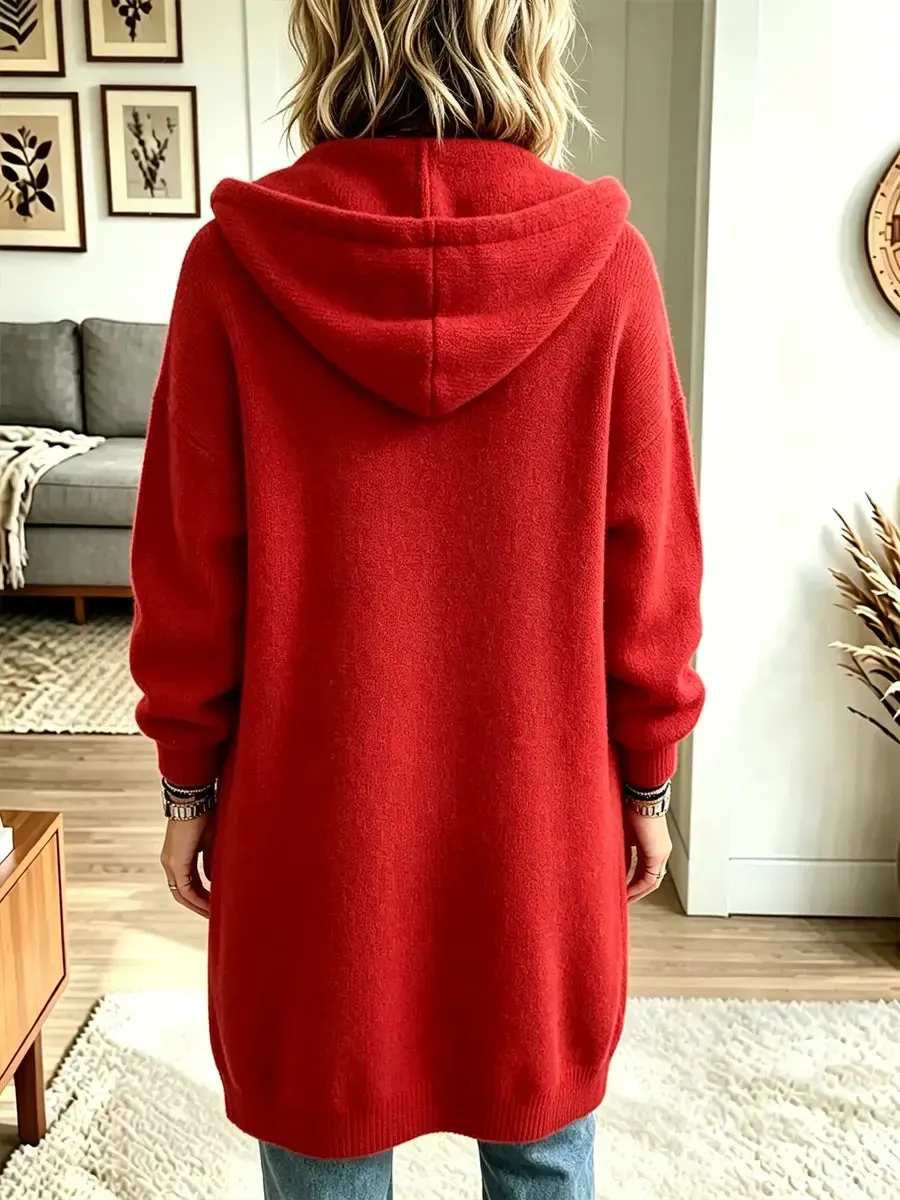 Damen Langarm-Sweatshirt mit Kapuze, lässig und locker geschnitten