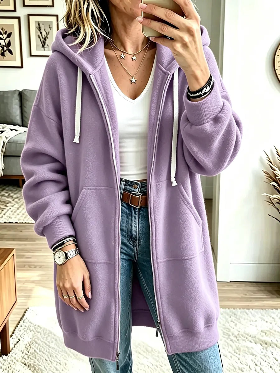 Damen Langarm-Sweatshirt mit Kapuze, lässig und locker geschnitten