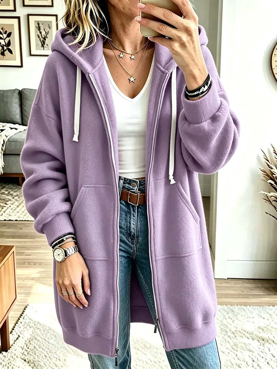 Damen Langarm-Sweatshirt mit Kapuze, lässig und locker geschnitten