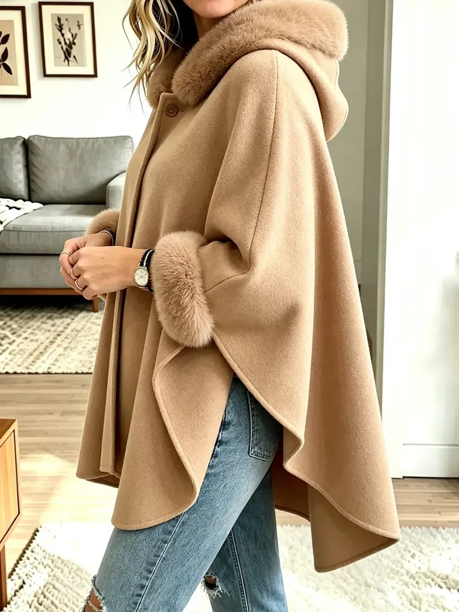 Damen-Cape mit Kapuze