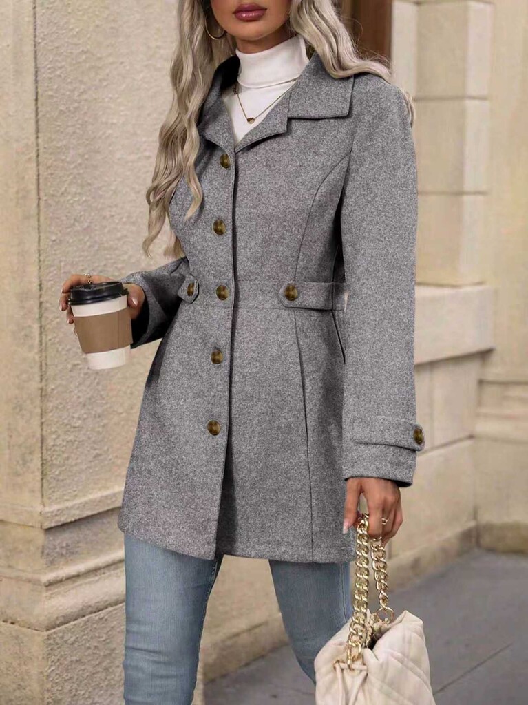 Women's Elegant Single Breasted Slim Coat