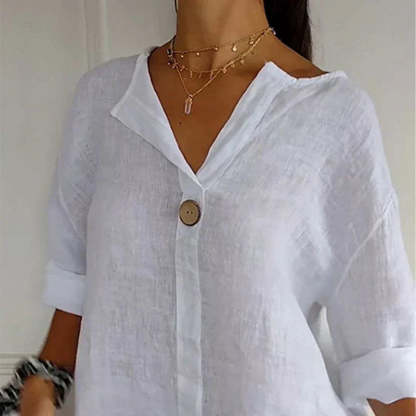 mrostoTM-Women's Linen-Cotton V-Neck Comfortable Top