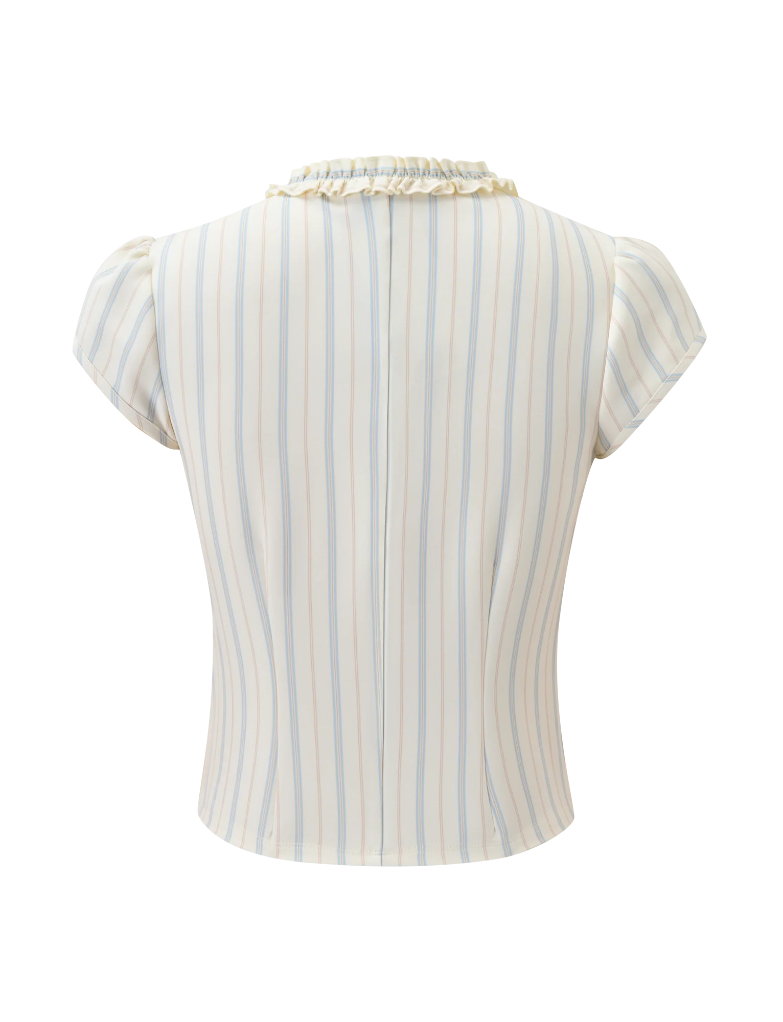 VALERIE RUFFLE TOP - BLUE STRIPE