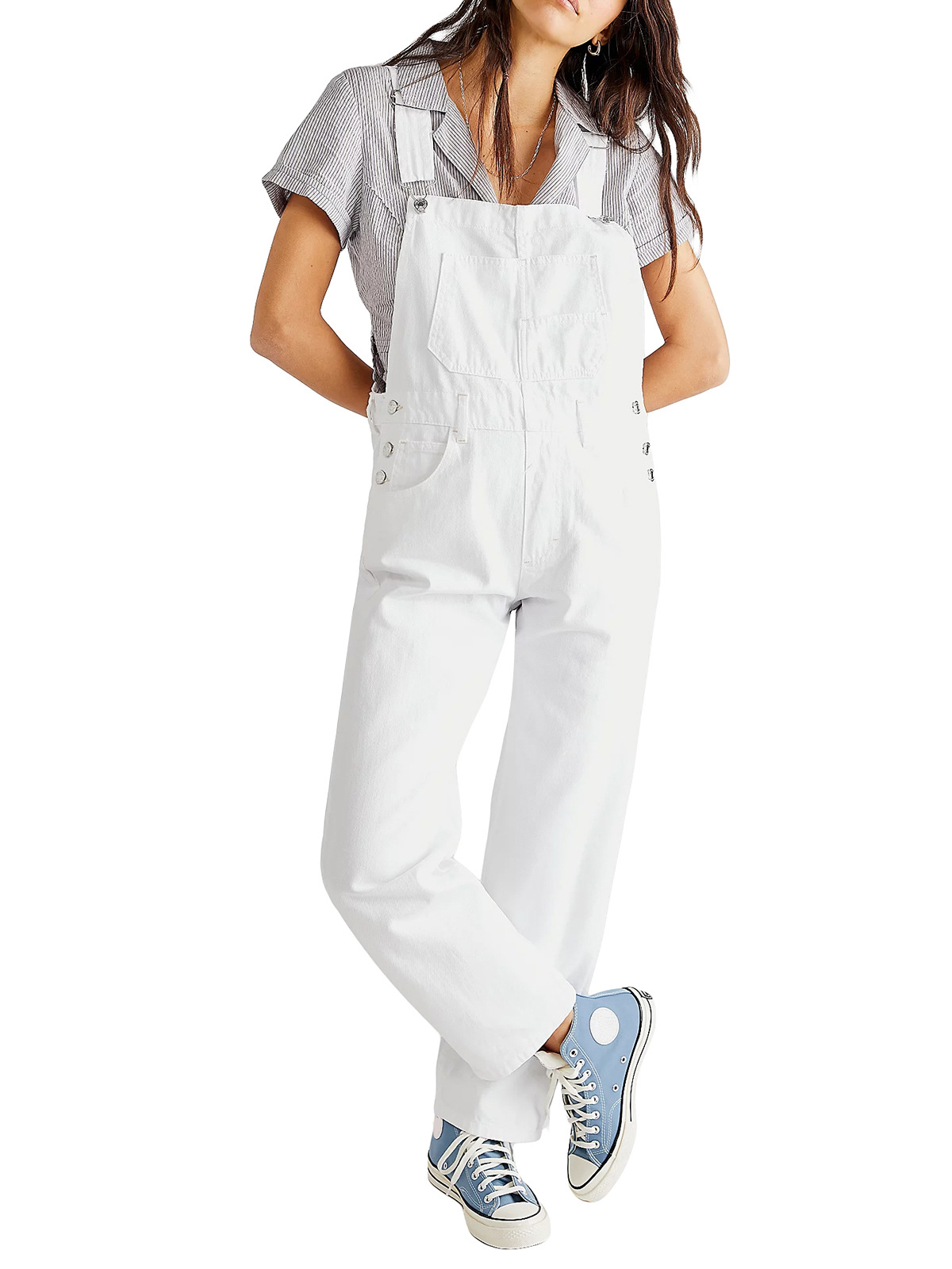 Casual Washed Loose Denim Overalls