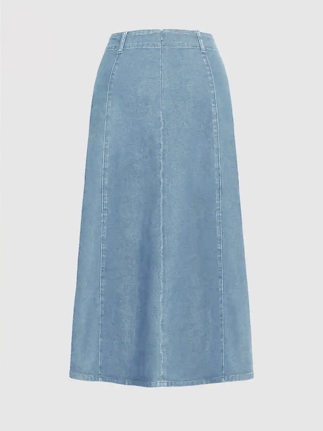 Casual A-line Light Washed Denim Skirt