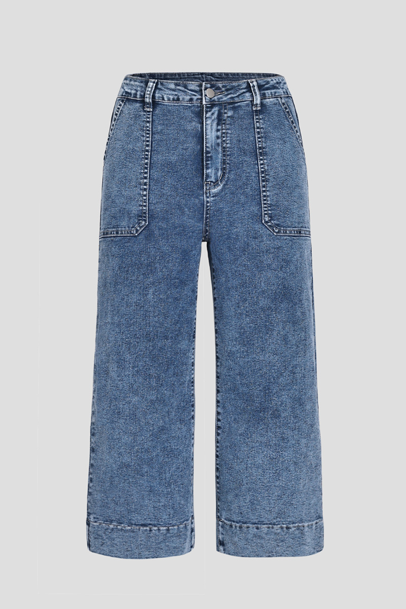 Retro French High Waisted Cropped Wide Leg Pants