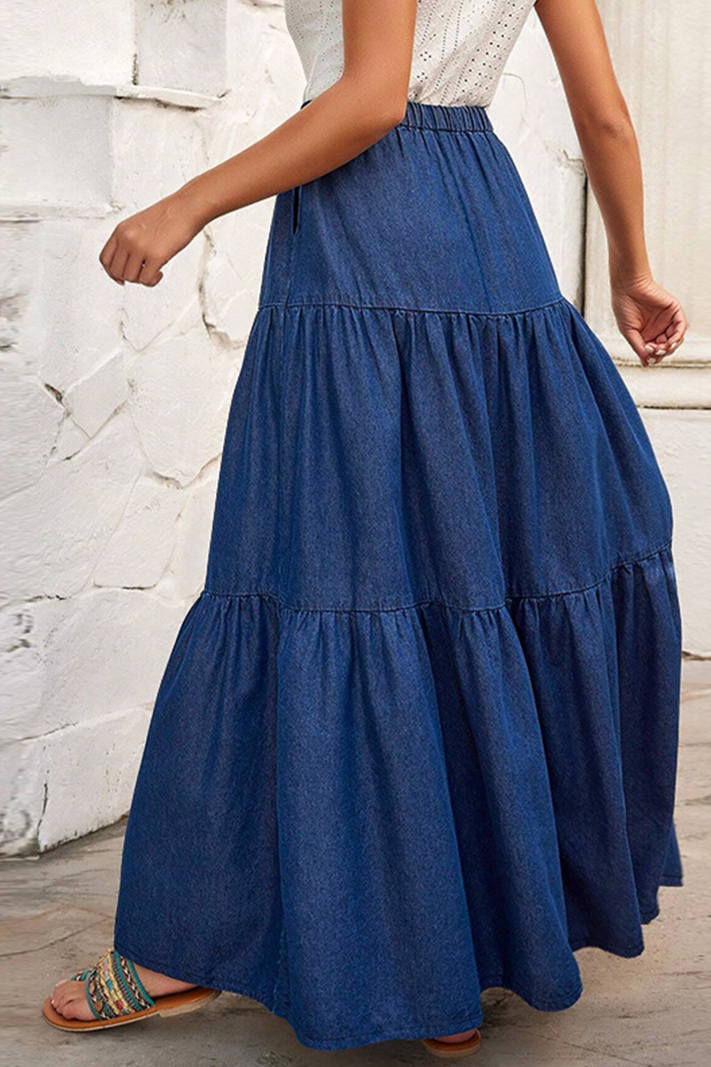 Women New Denim Casual Long Skirt