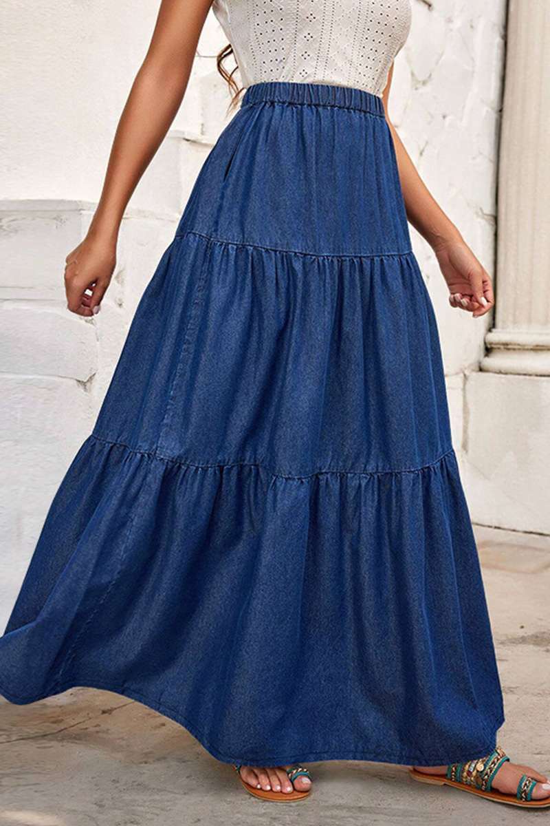 Women New Denim Casual Long Skirt