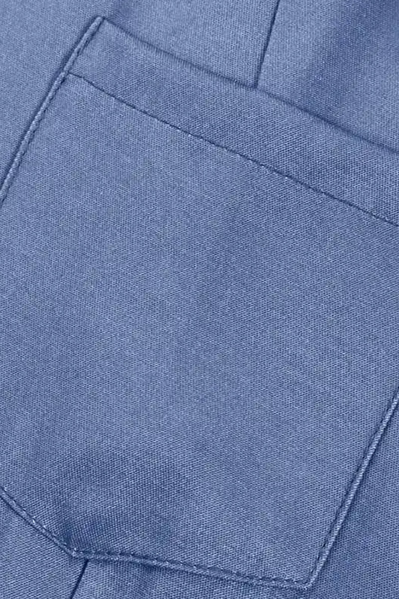 Women Shirt Collar Pocket Flared Casual Denim Dress