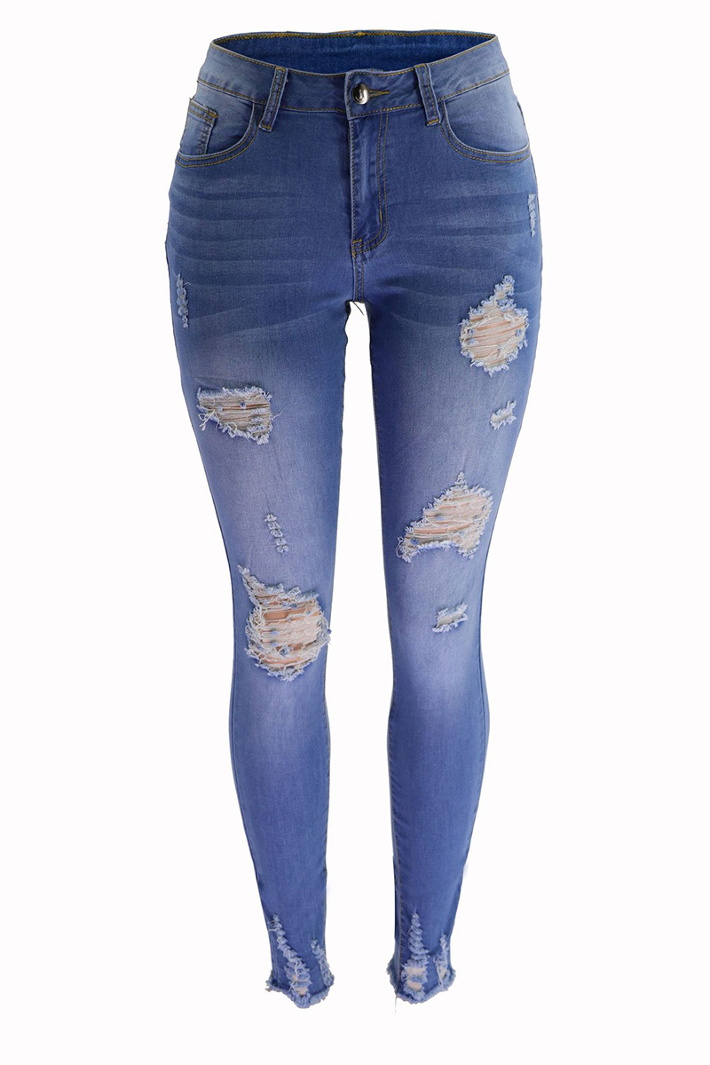Women’s Low-Rise Ripped Stretch Jeans