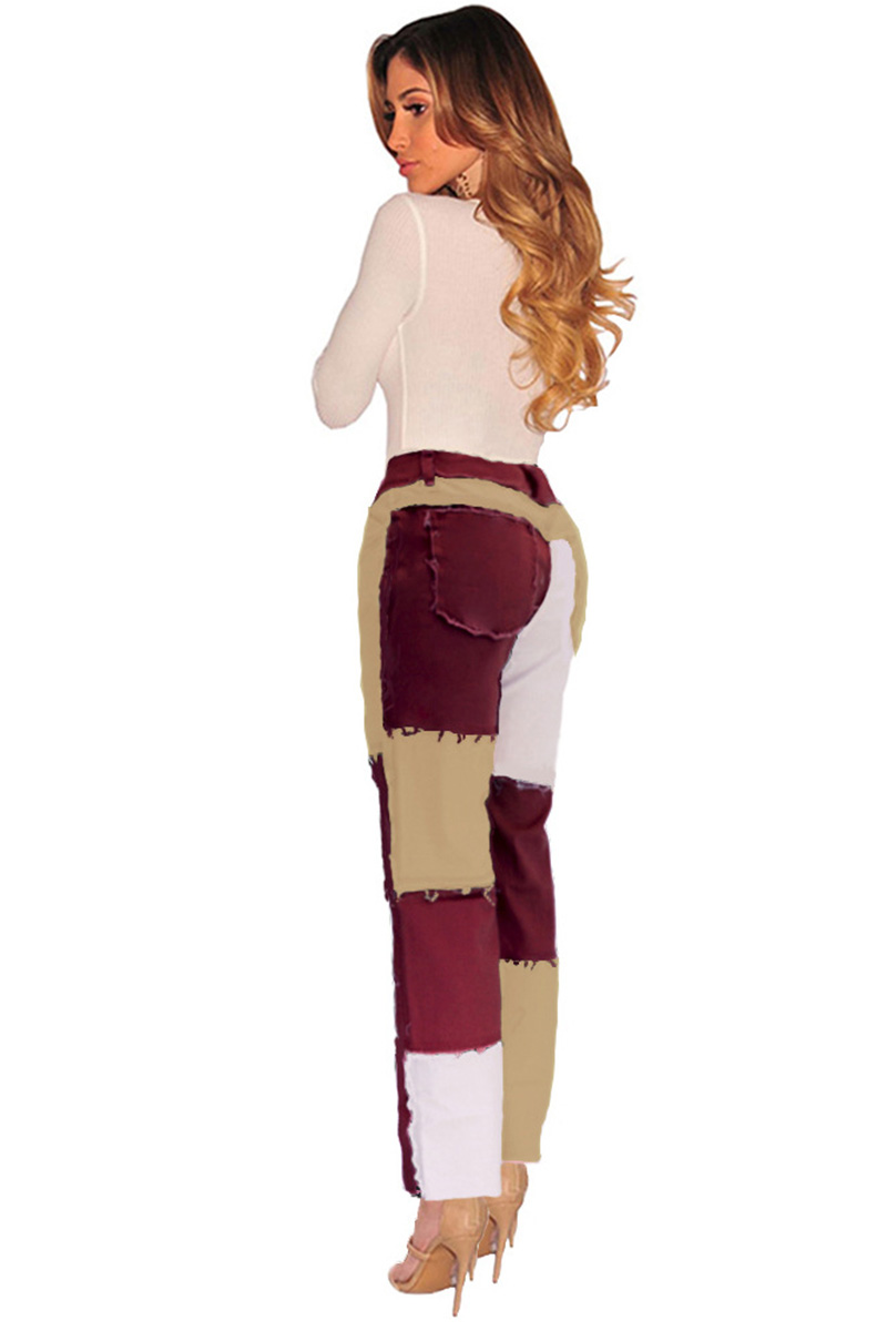 Women’s Patchwork Ripped Stretch Jeans