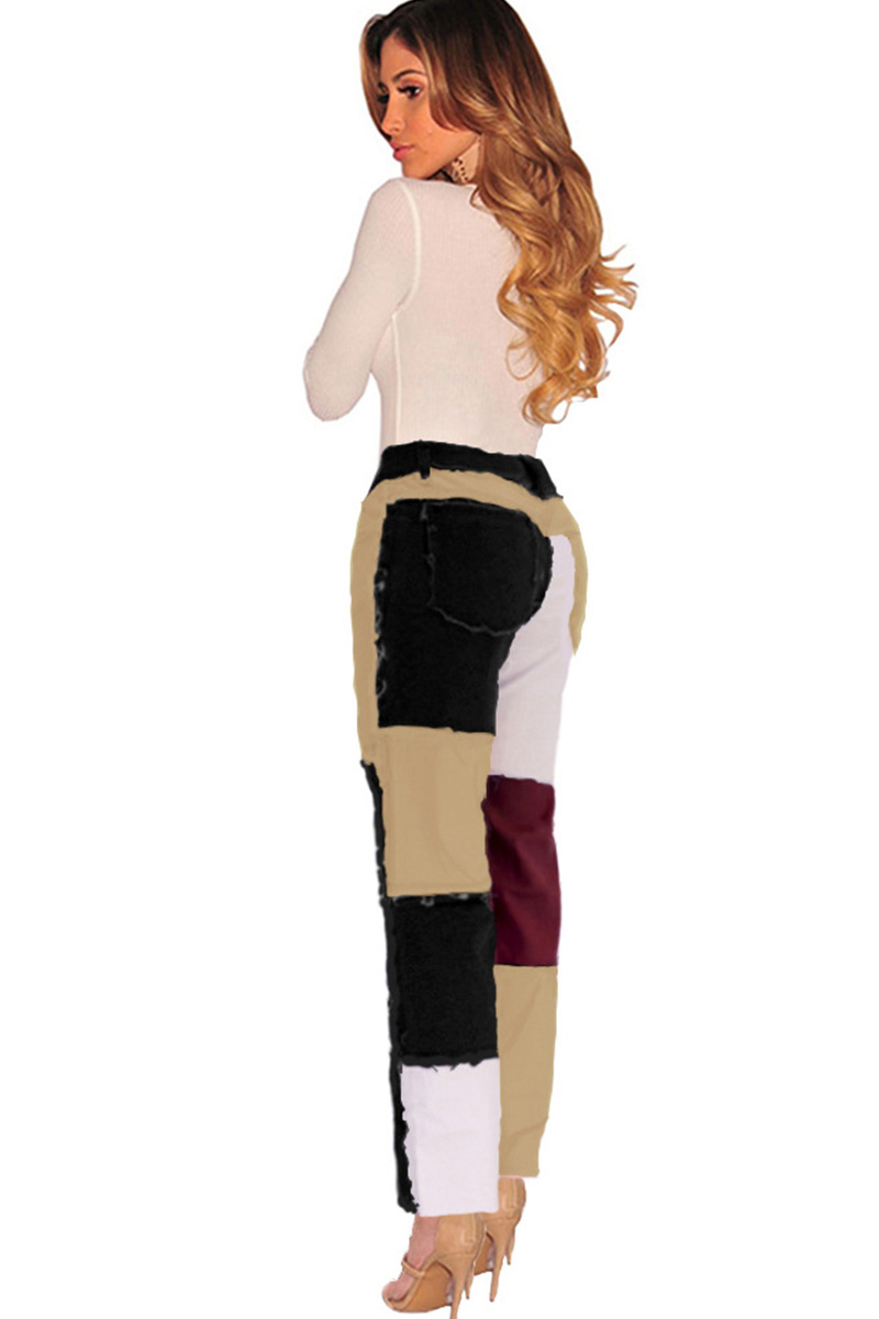 Women’s Patchwork Ripped Stretch Jeans