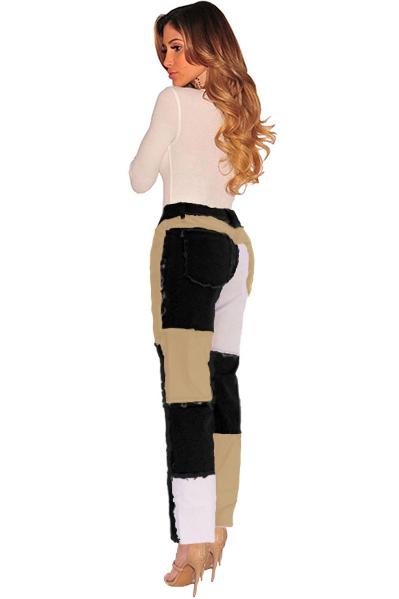 Women’s Patchwork Ripped Stretch Jeans
