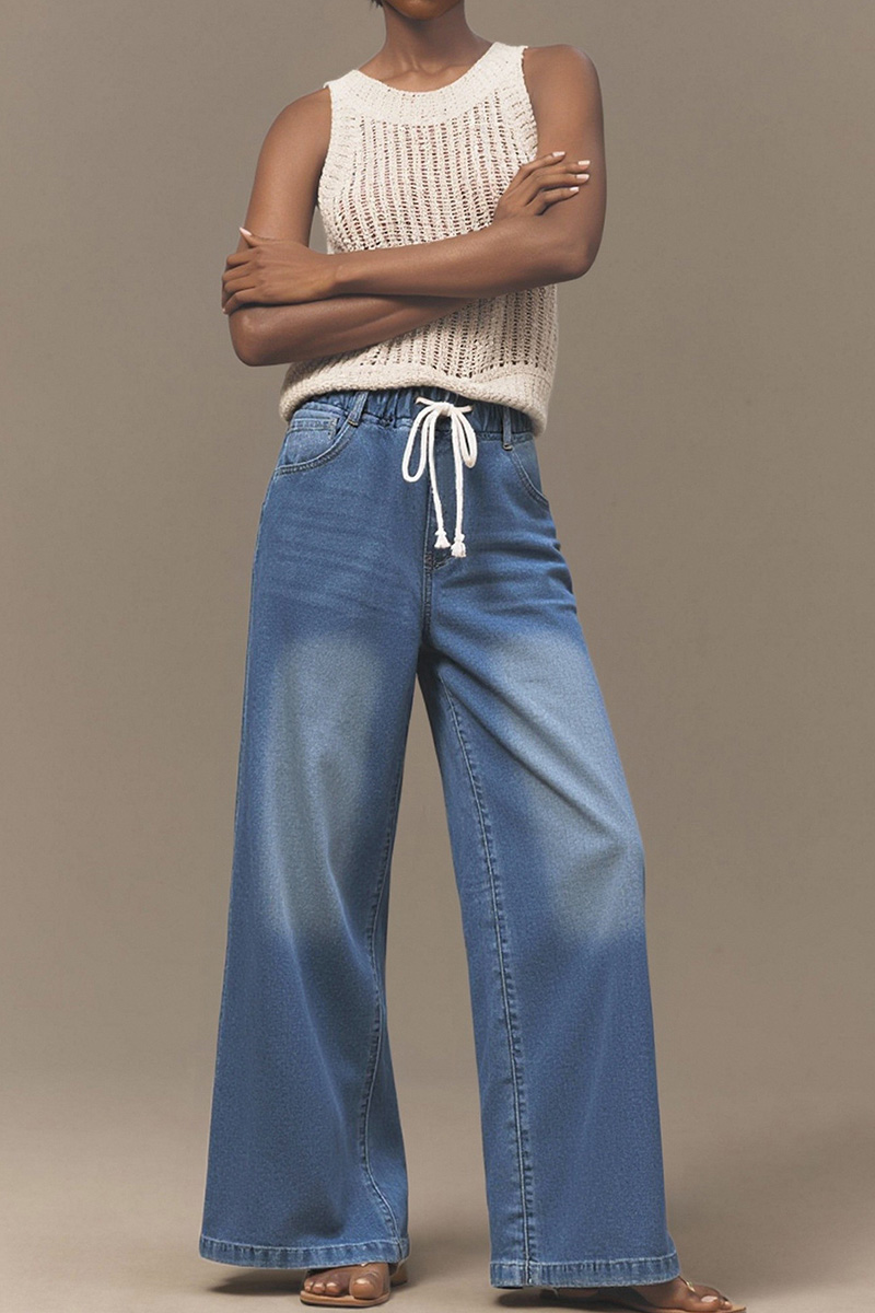 Women’s Loose Drawstring Denim Jeans