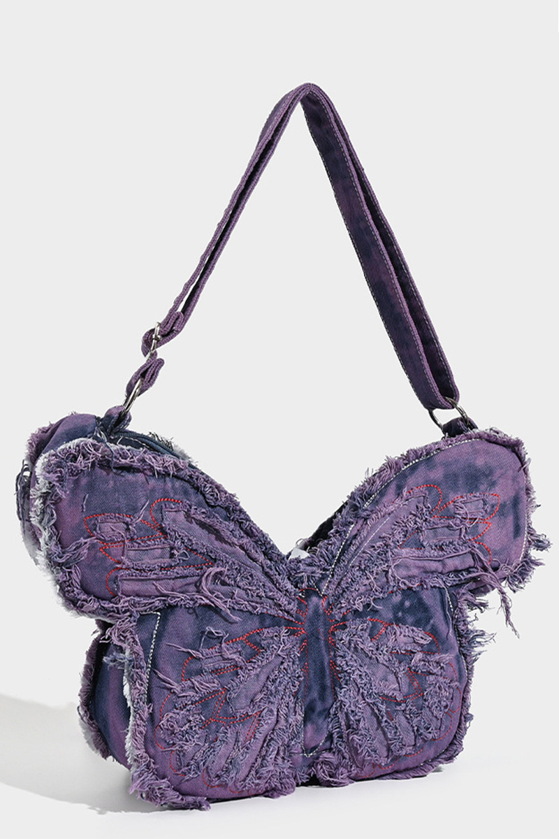 Women's Punk Butterfly Denim Crossbody Bag