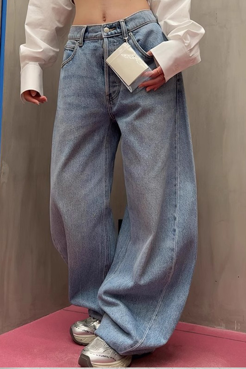 Women's Street Embossed Lettering Jeans