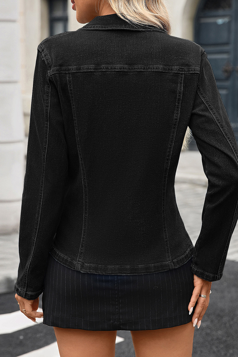 Women's Washable Stretch Waist-Defining Denim Jacket