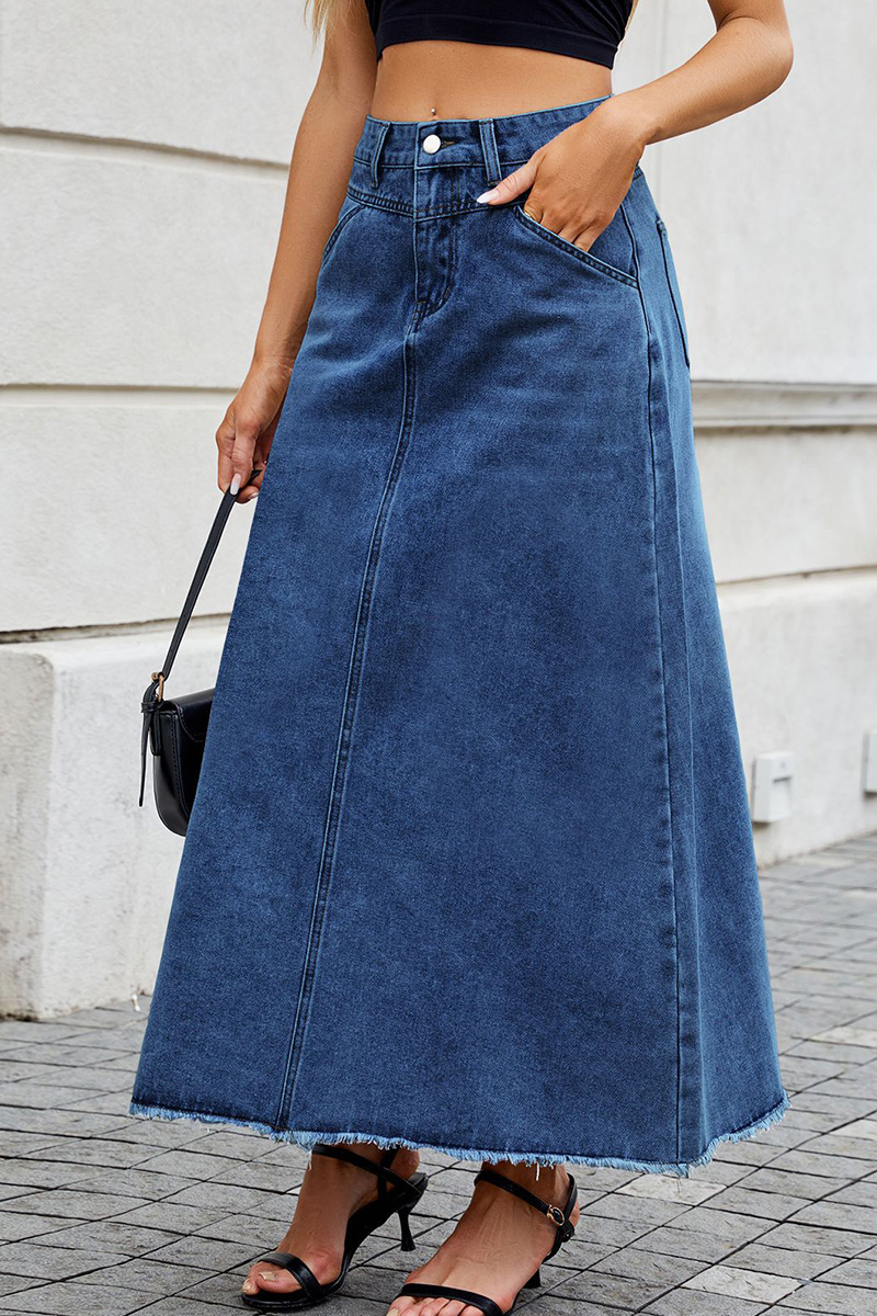 Women‘s Casual Oversized Comfort  Denim Skirt