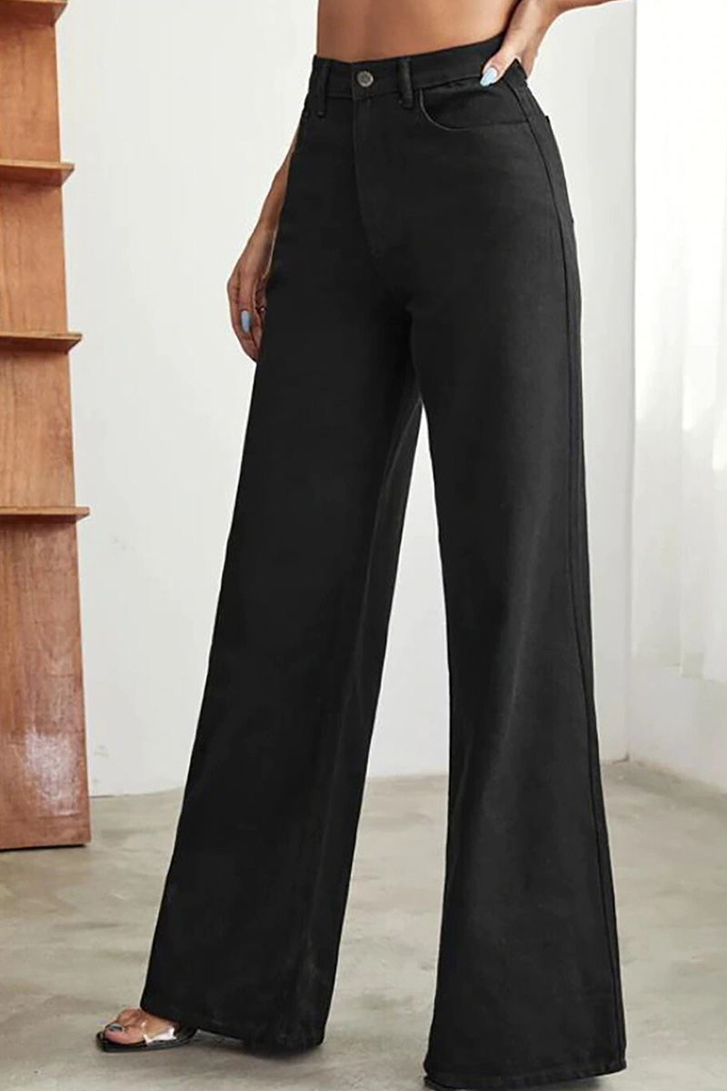Urban Style High-Waisted Straight Cut Jeans For Women