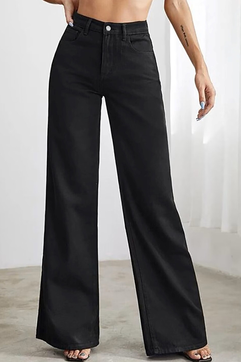 Urban Style High-Waisted Straight Cut Jeans For Women