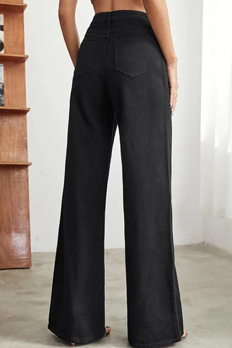 Urban Style High-Waisted Straight Cut Jeans For Women